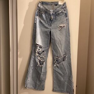 American Eagle Jeans Super High Rise Baggy Wide Leg SZ 4